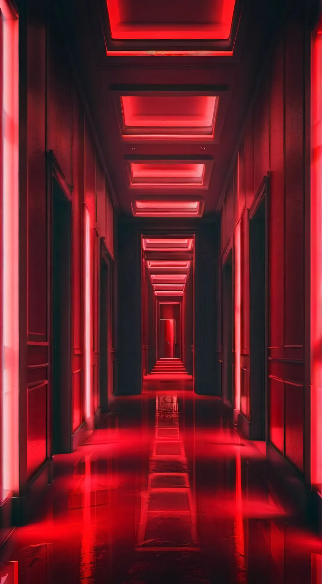 ai character: red hallway.  background