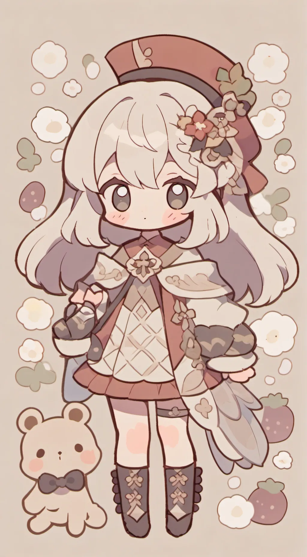 ai character: flower background