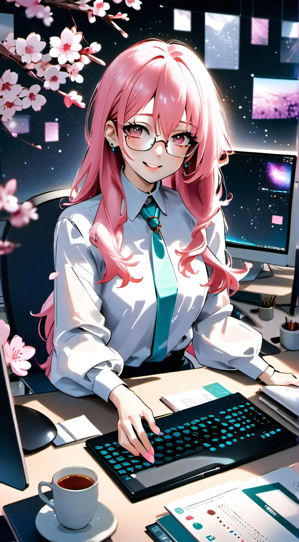 ai character: Sakura background