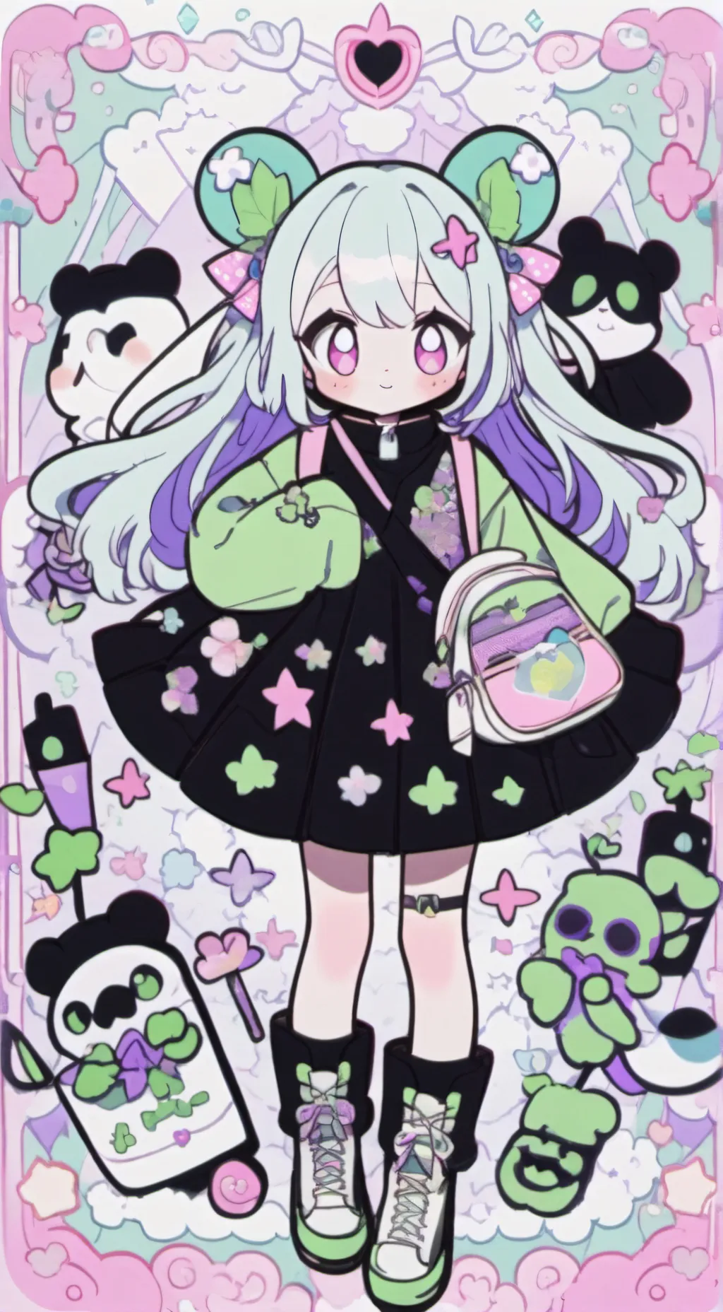 ai character: error x ink background