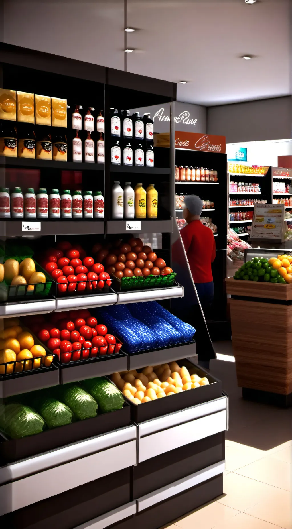 ai character: Grocery Tycoon Quest background