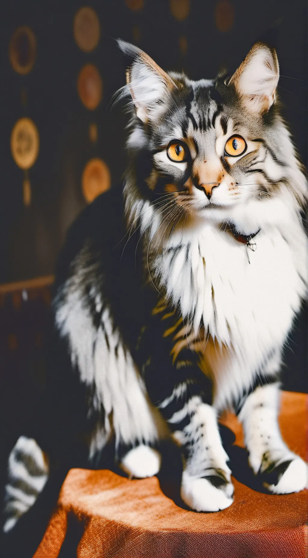 ai character: Cat in heat background