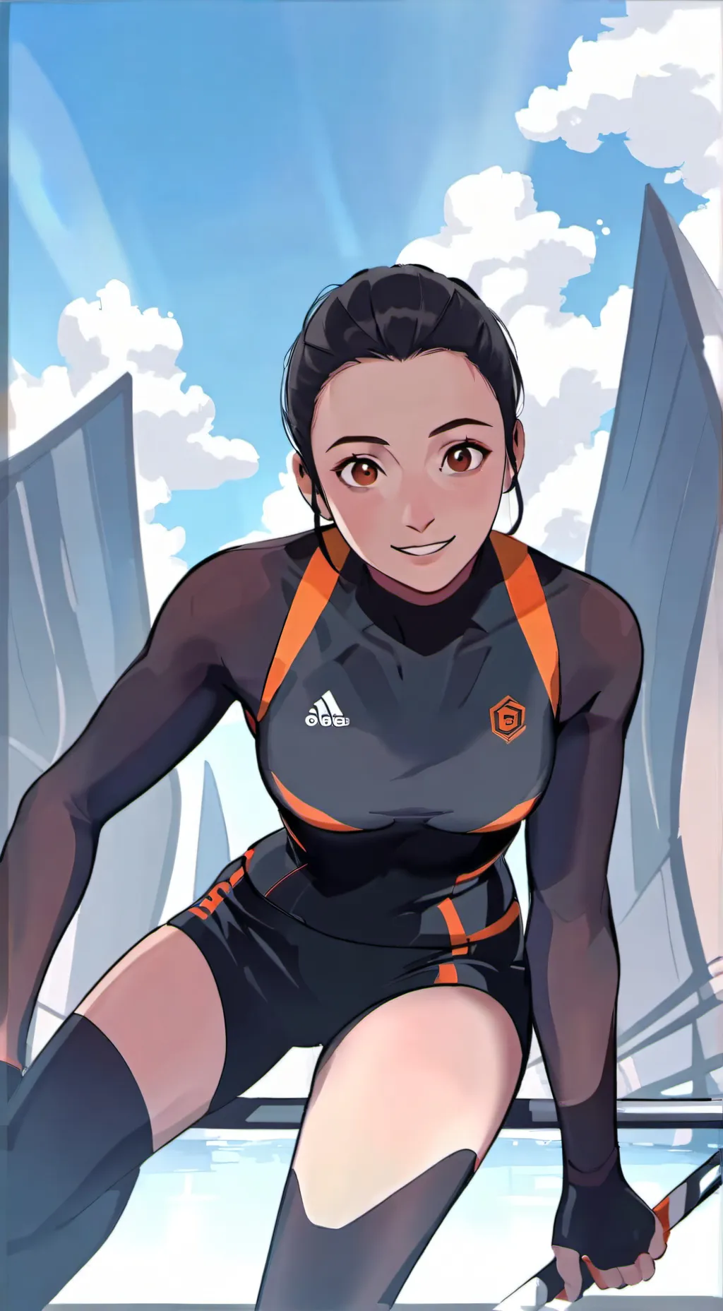 ai character: kayakçı kız background