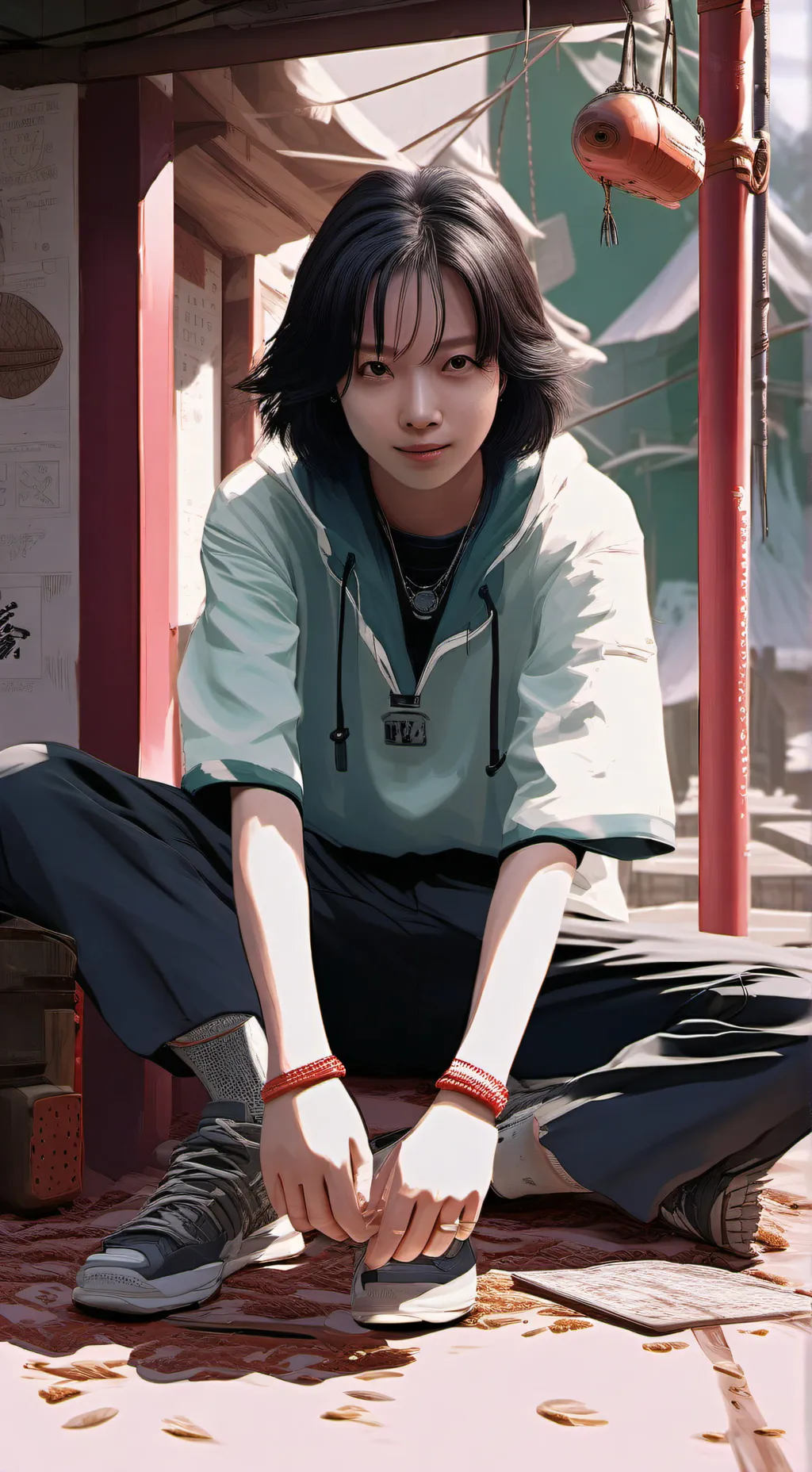 ai character: squid game  background