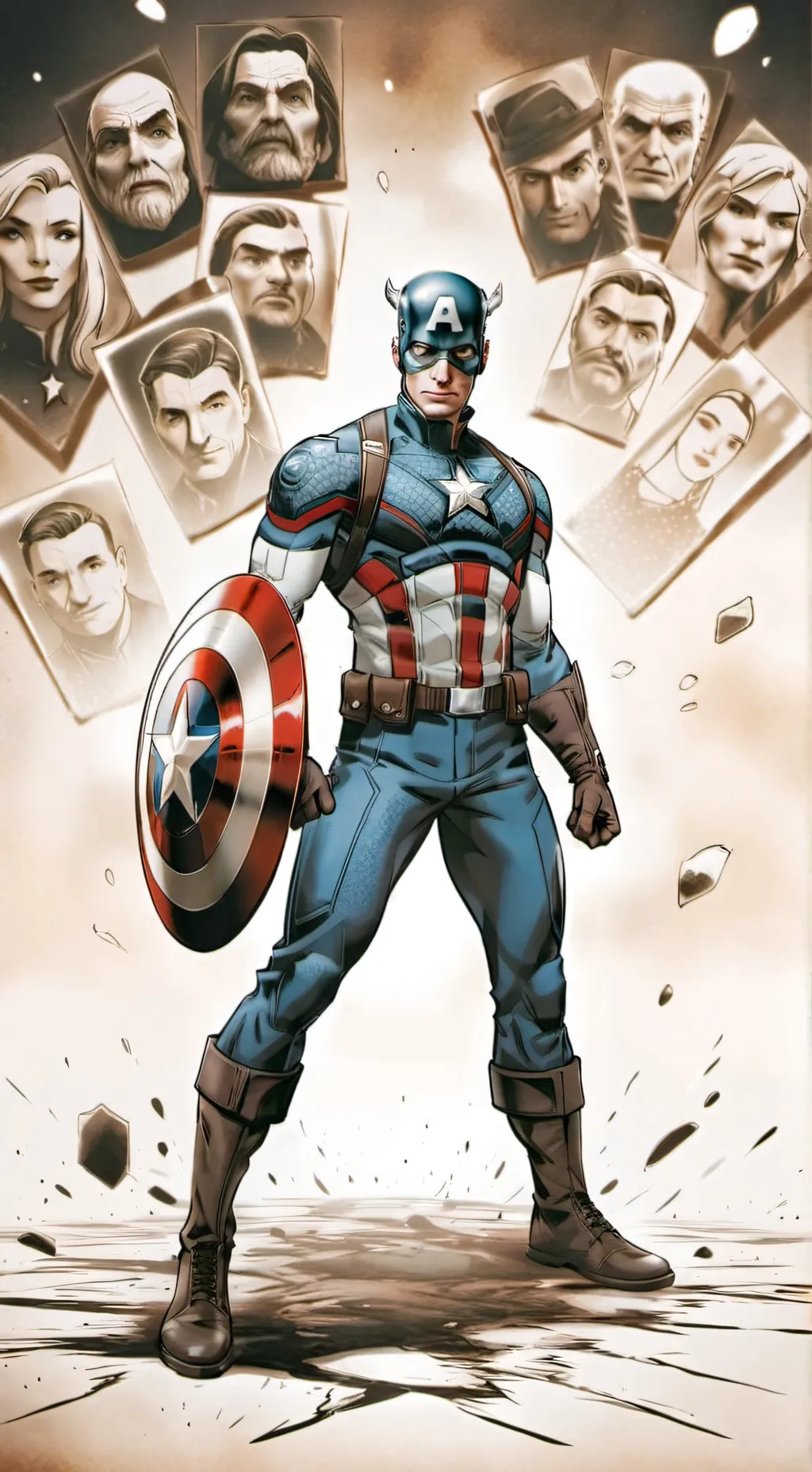 ai character: Captain America background