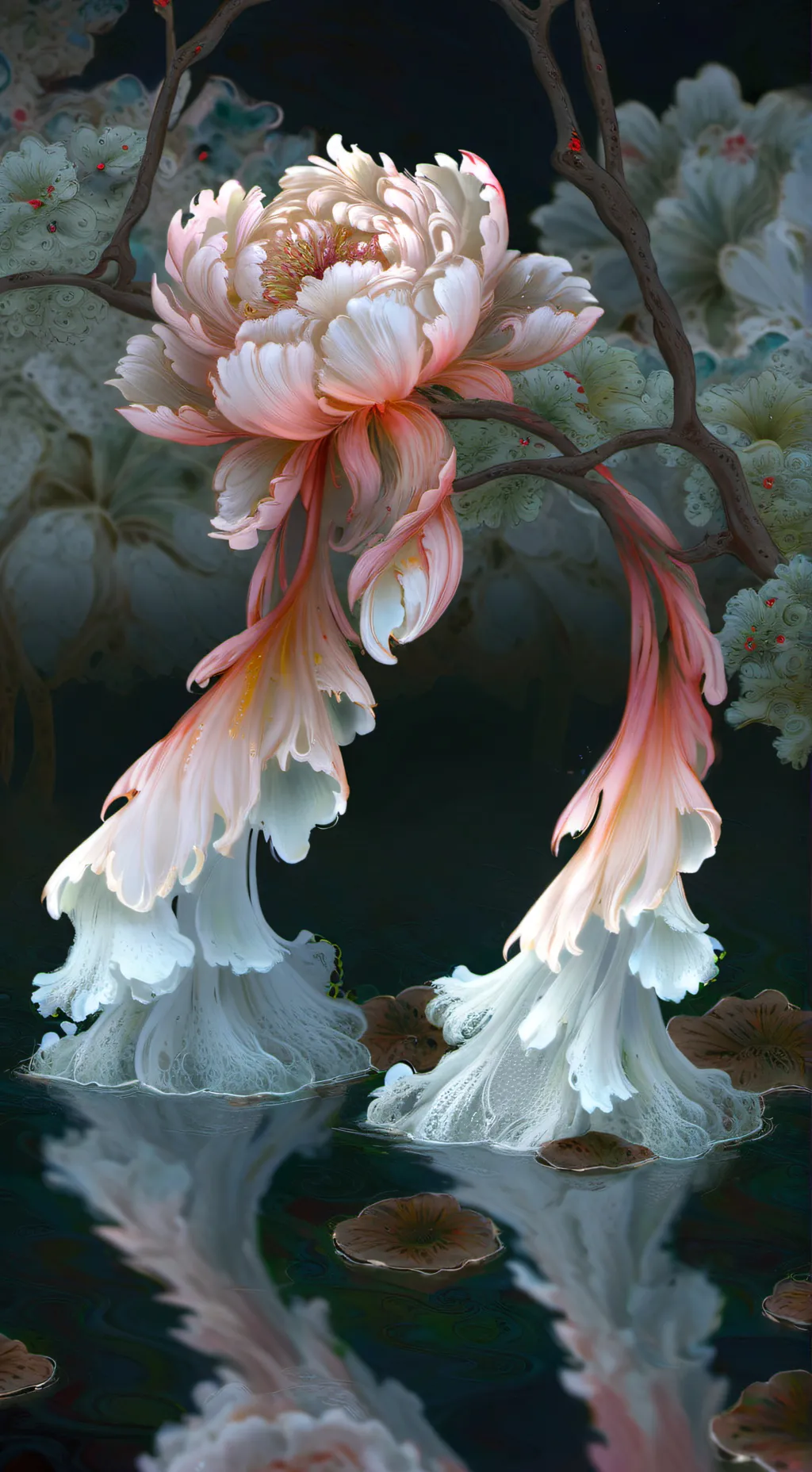 ai character: red spider lily background