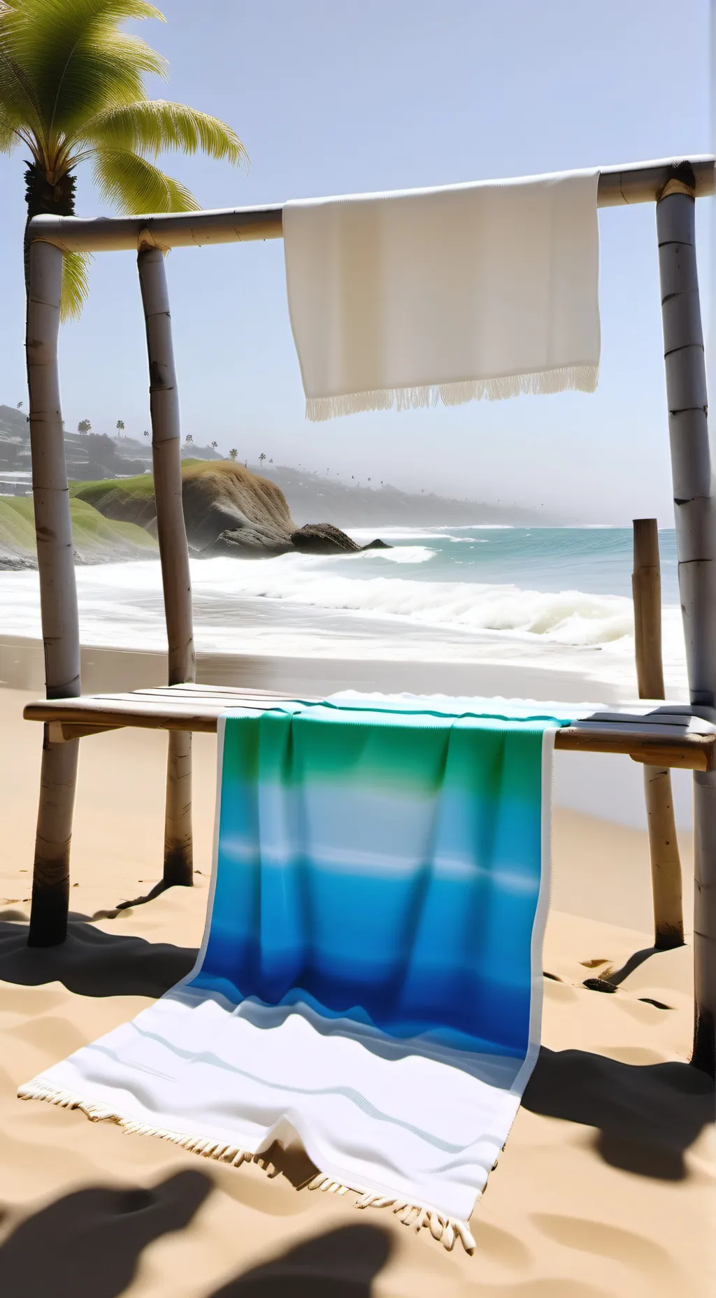 ai character: kny beach day background