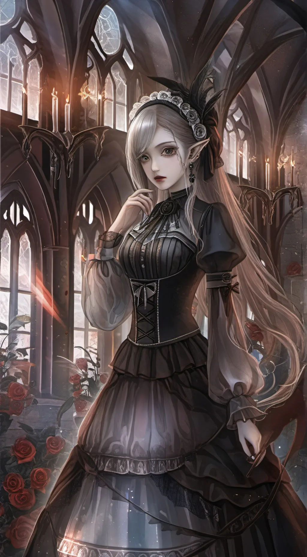 ai character: mha elf de l'ombre background