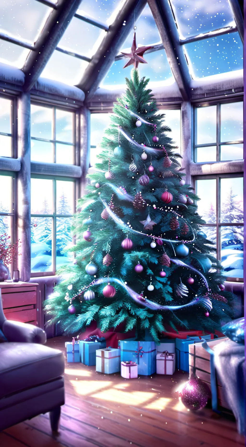 ai character: MHA CHRISTMAS DAY background