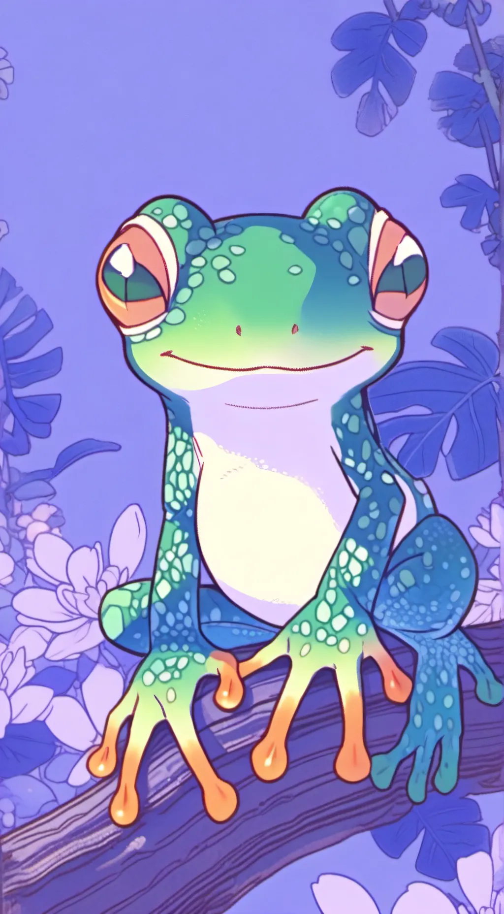 ai character: Frogi the Tree Fro background