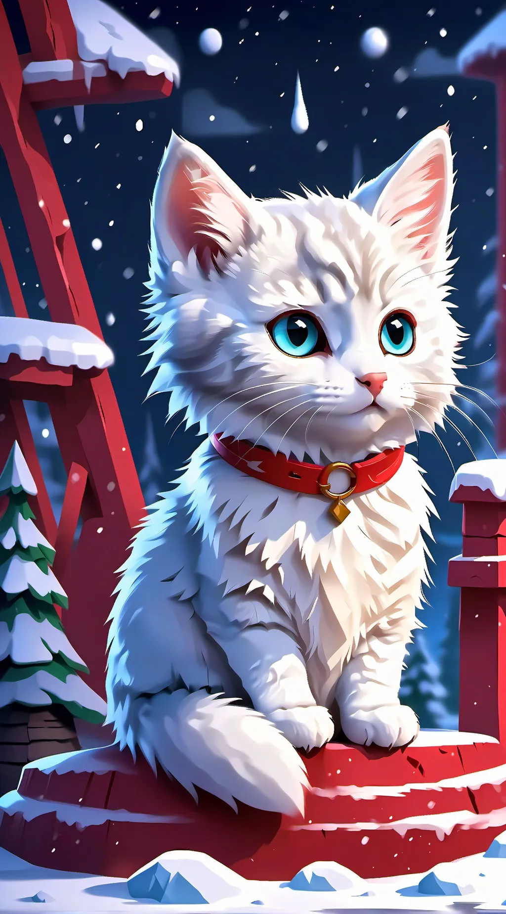 ai character: snowflake background