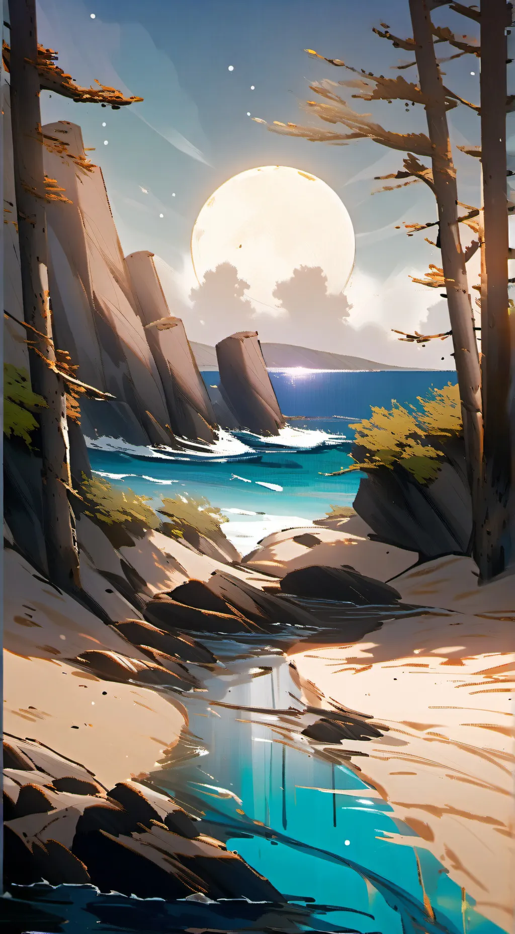 ai character: winter story background