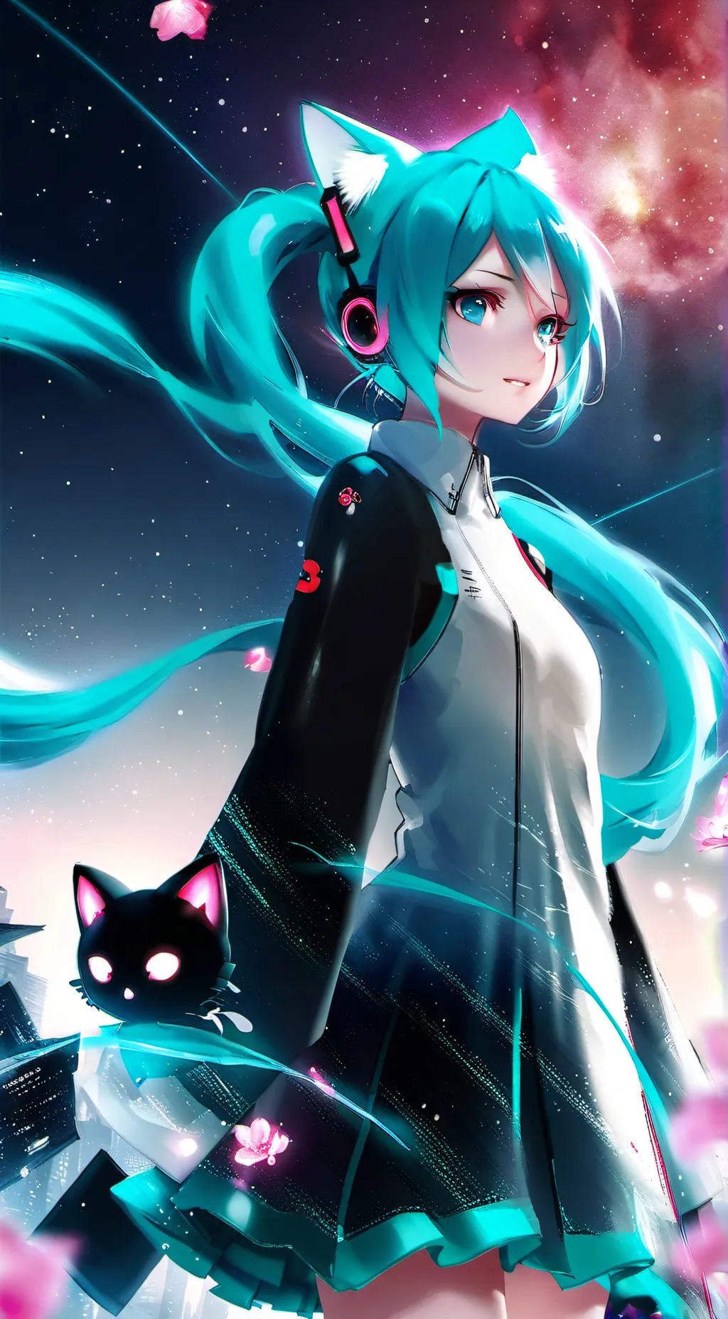 ai character: hatsune miku(poor) background