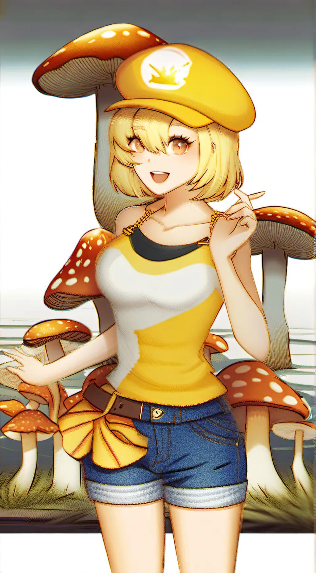 ai character: sunshroom background