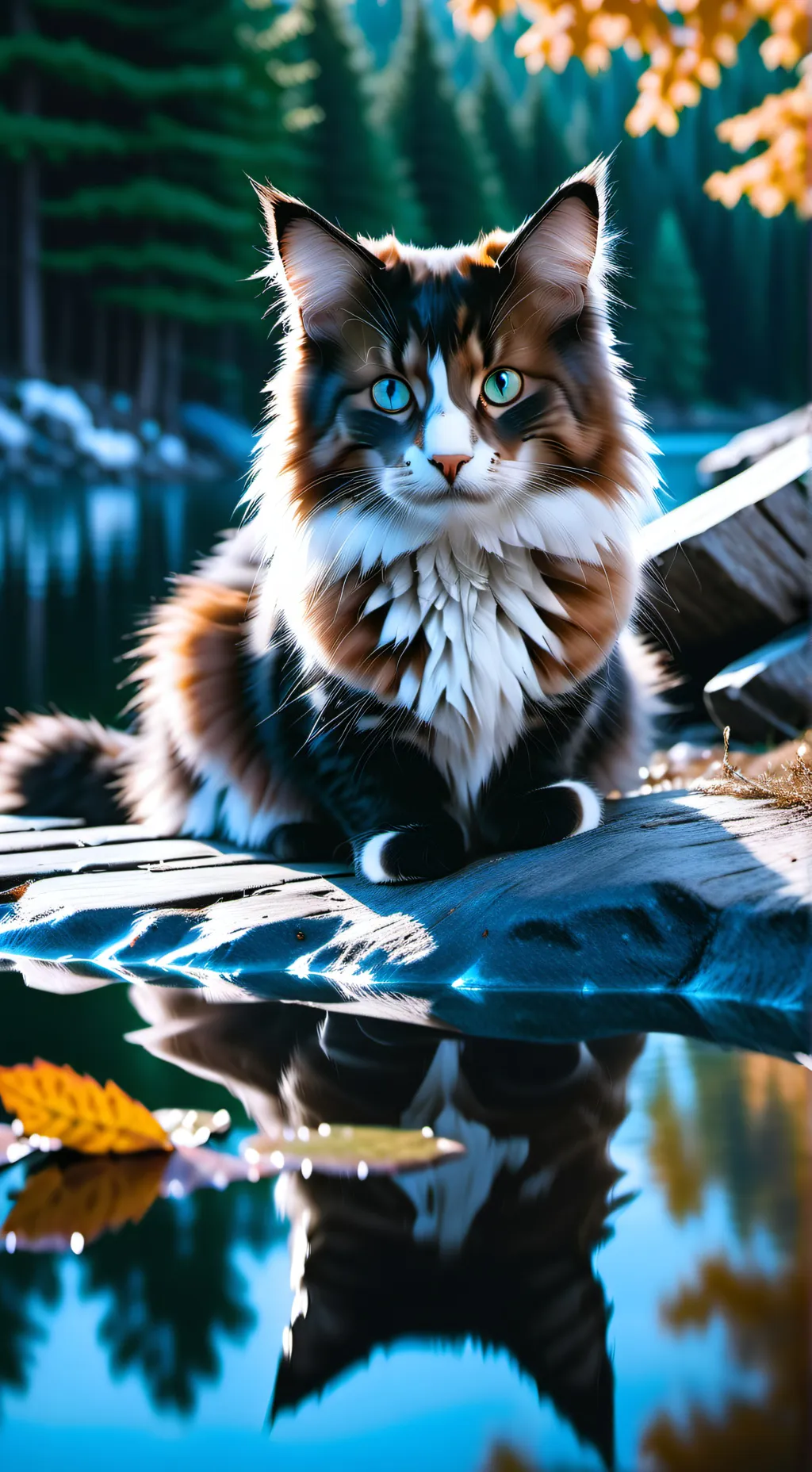 ai character: Outdoor cat background