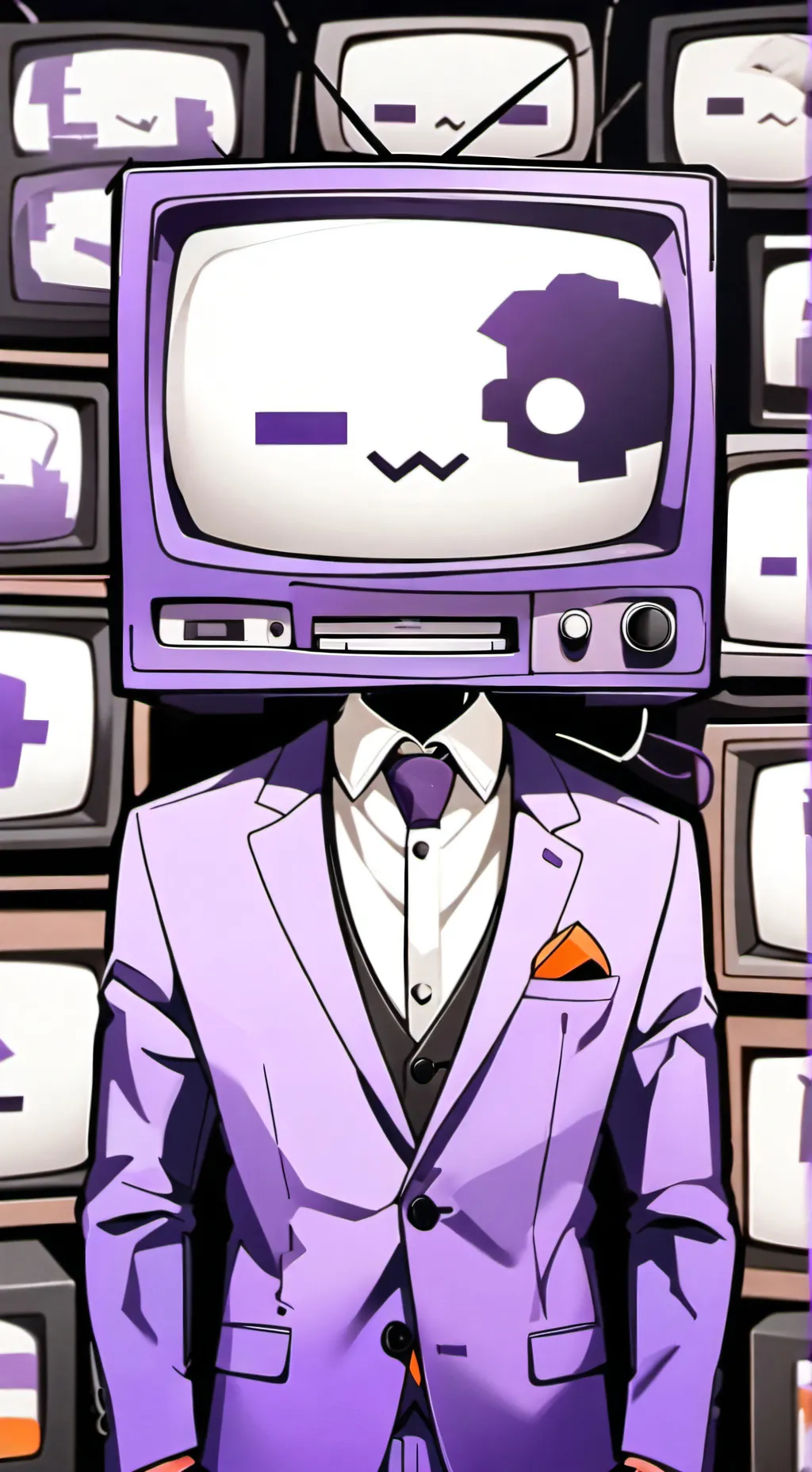 ai character: Shadow tv man background