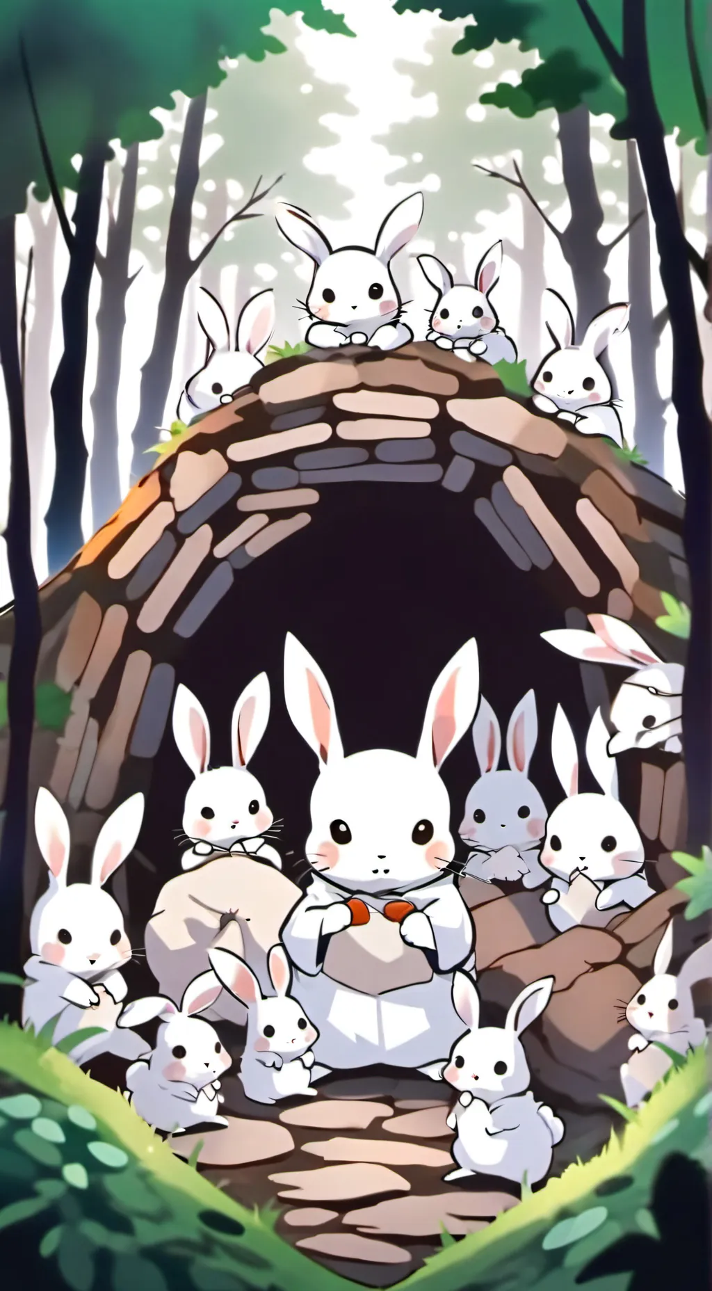 ai character: Forrest bunnys background