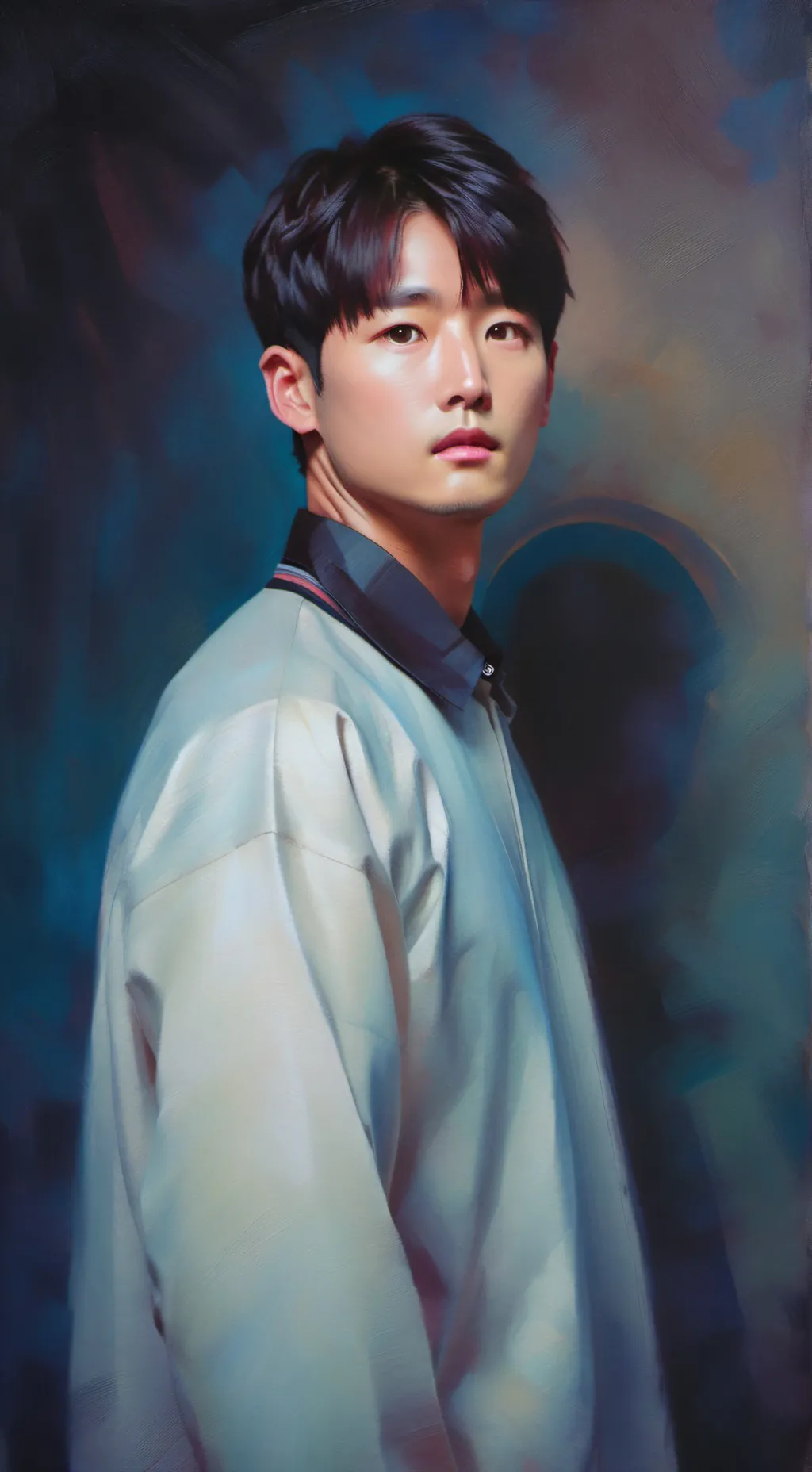 ai character: Namgyu x Min-su background