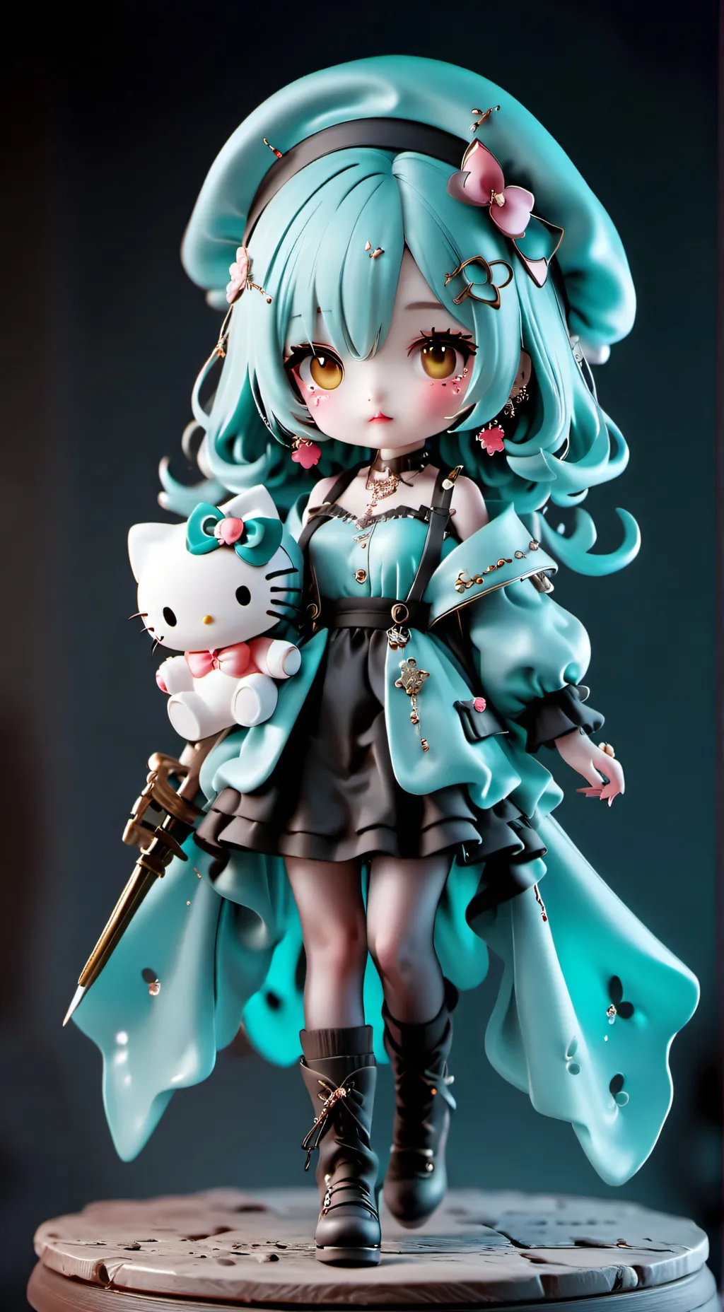 ai character: hello kitty  background