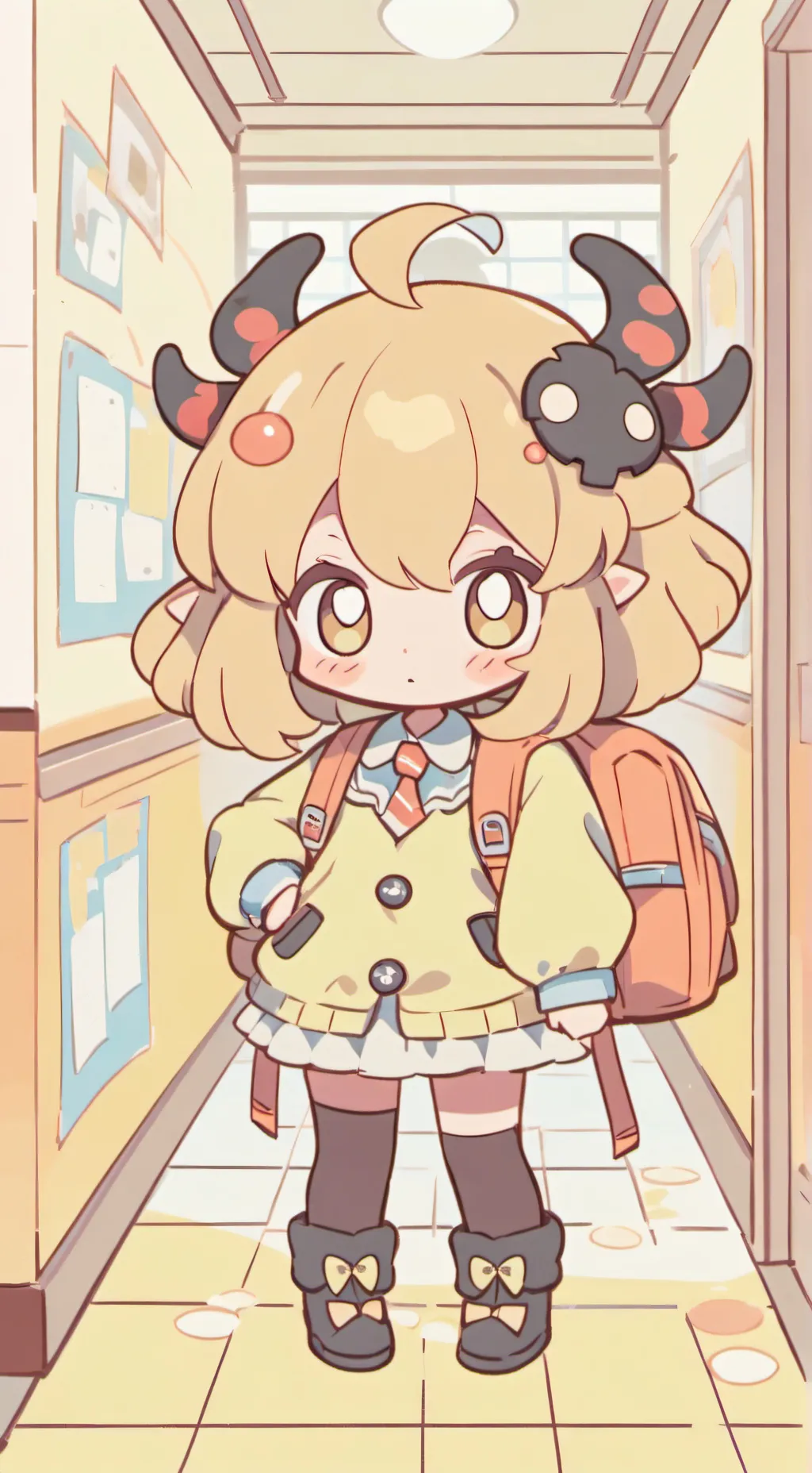 ai character: MHAabandonedschool background