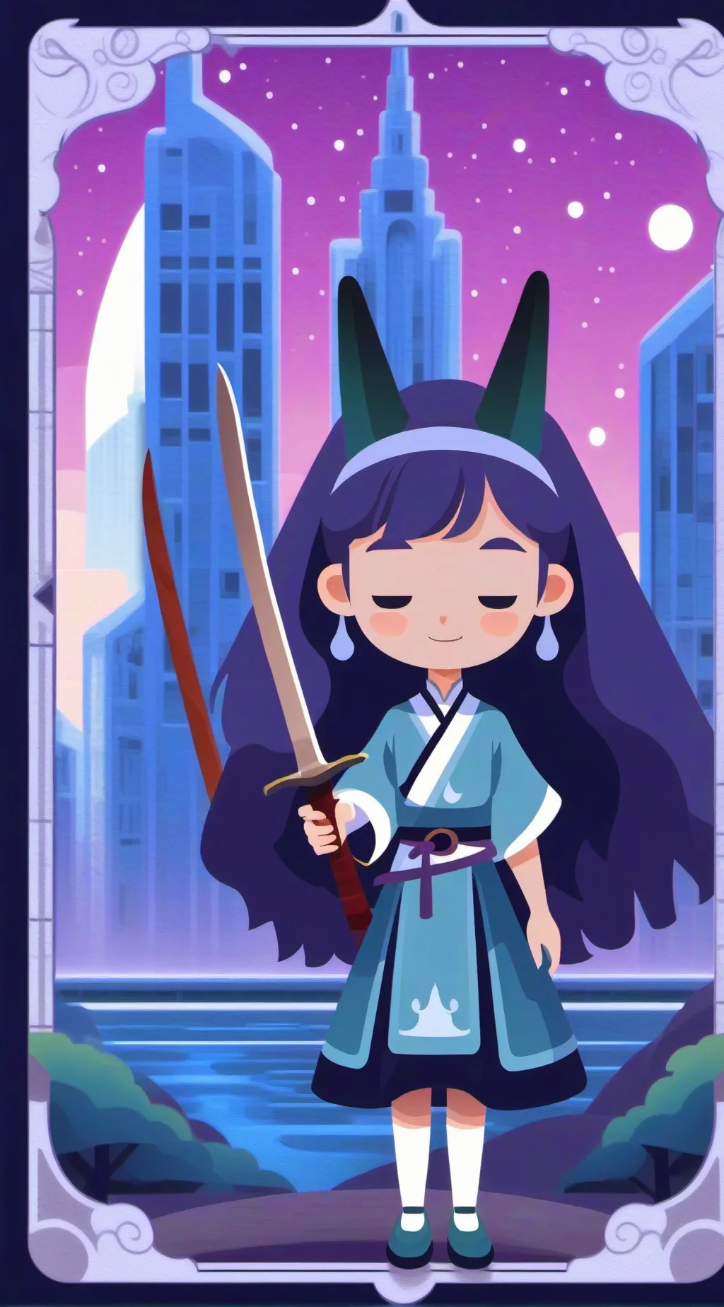 ai character: gray×wenda background