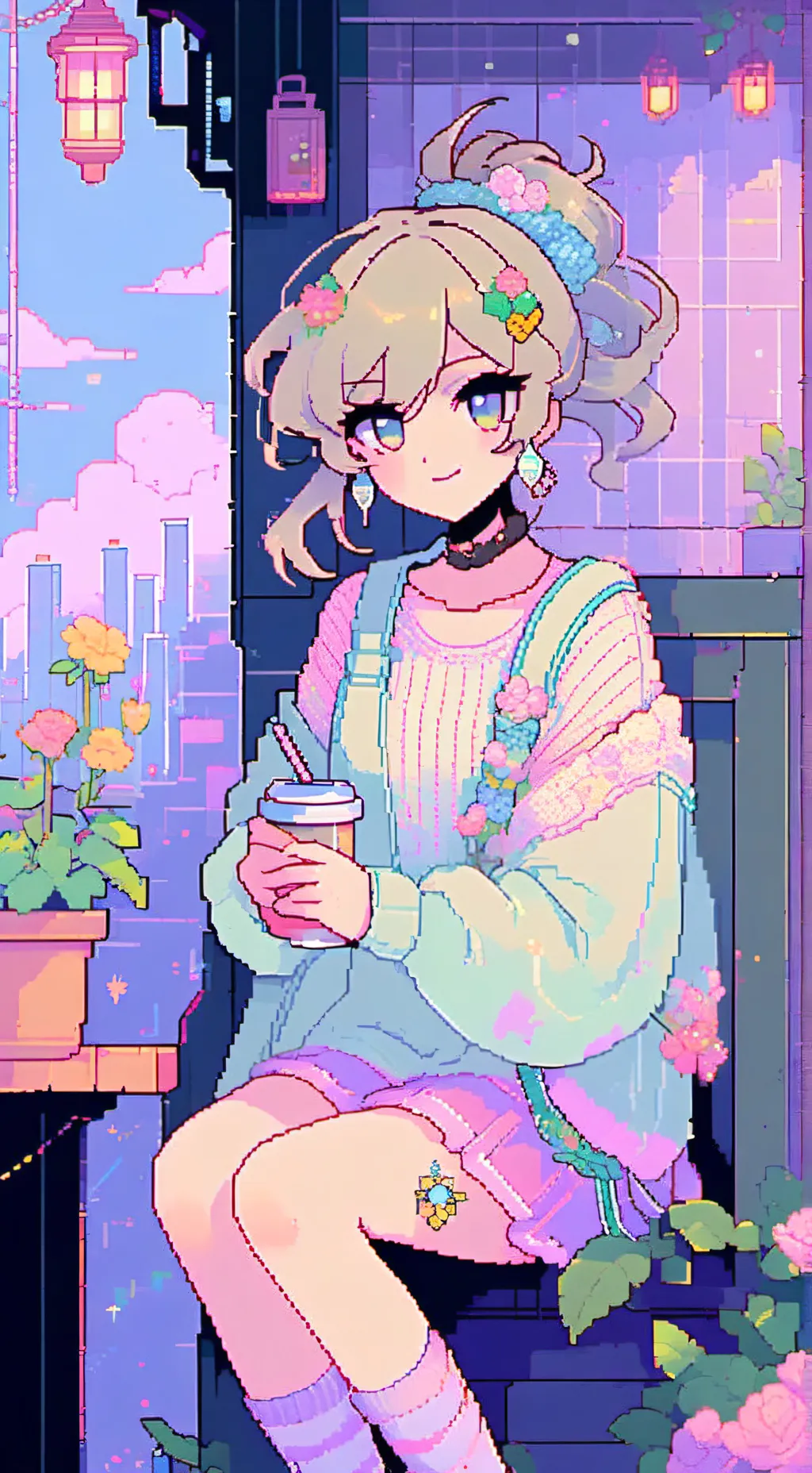 ai character: DANDY WORLD BUT background