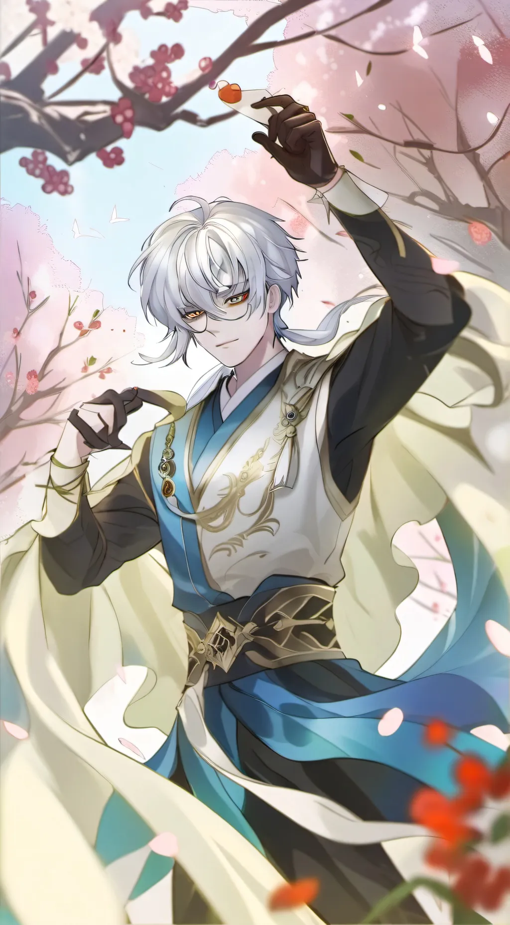 ai character: Blue background