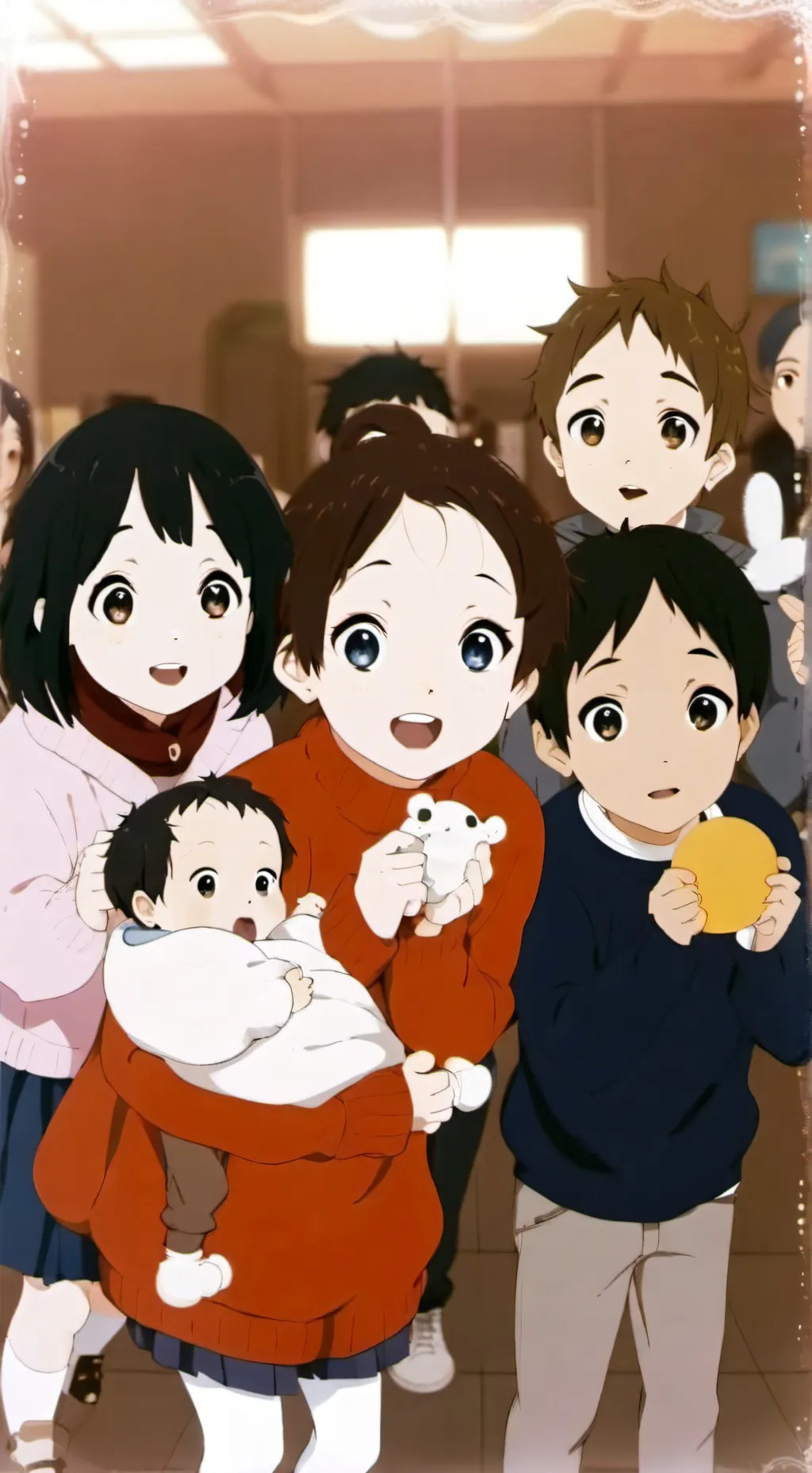 ai character: •Adoption center• background