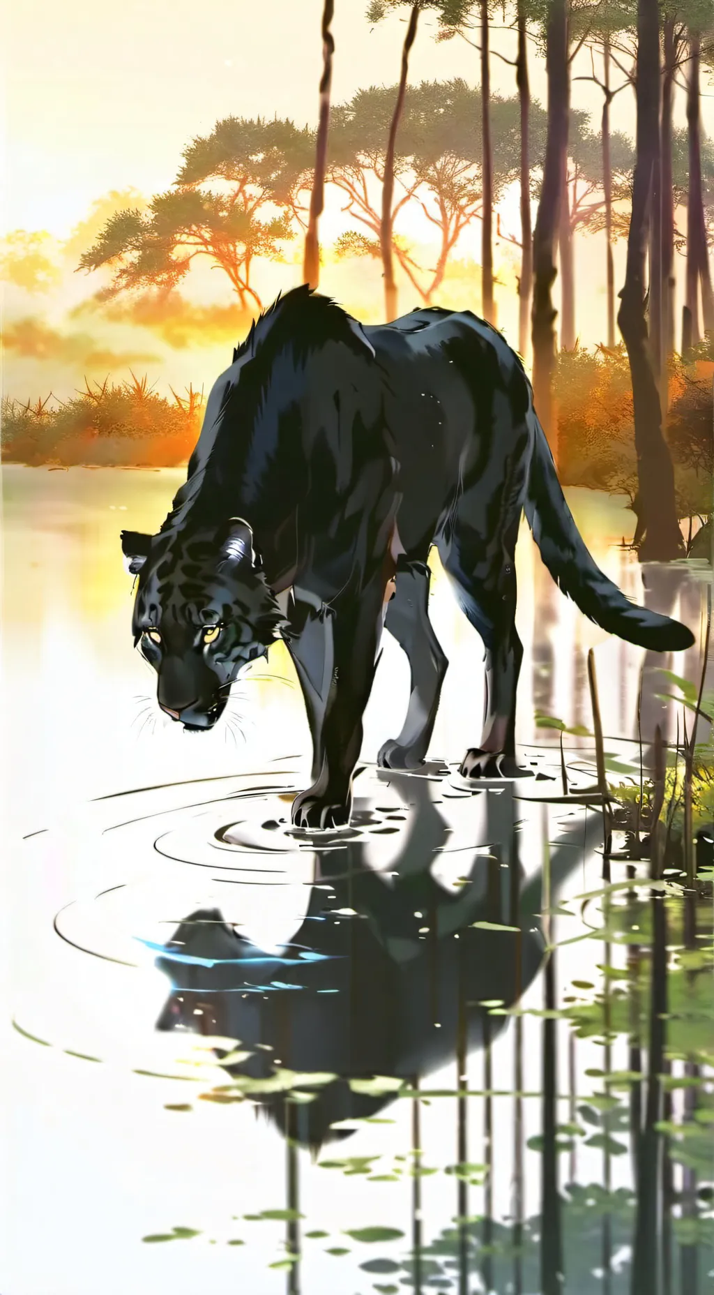 ai character: pantera Negra lir background