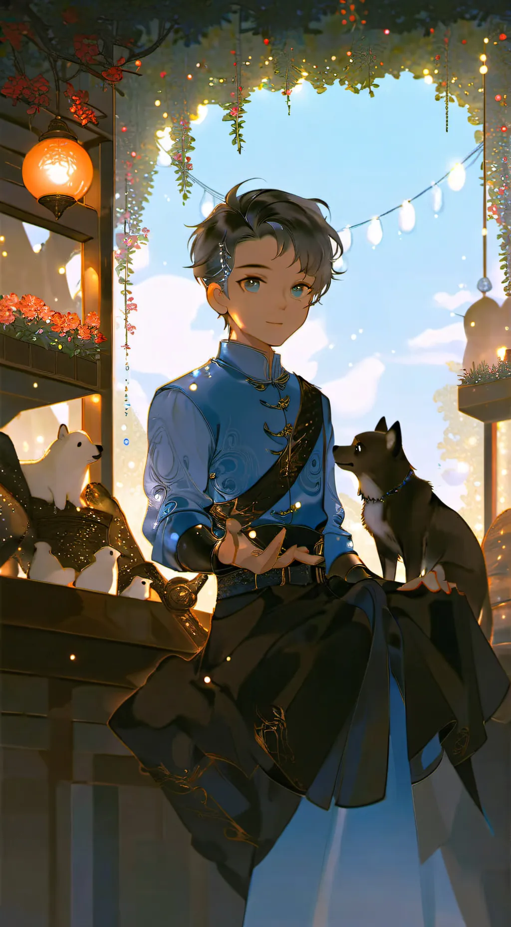 ai character: Hybrid shop background