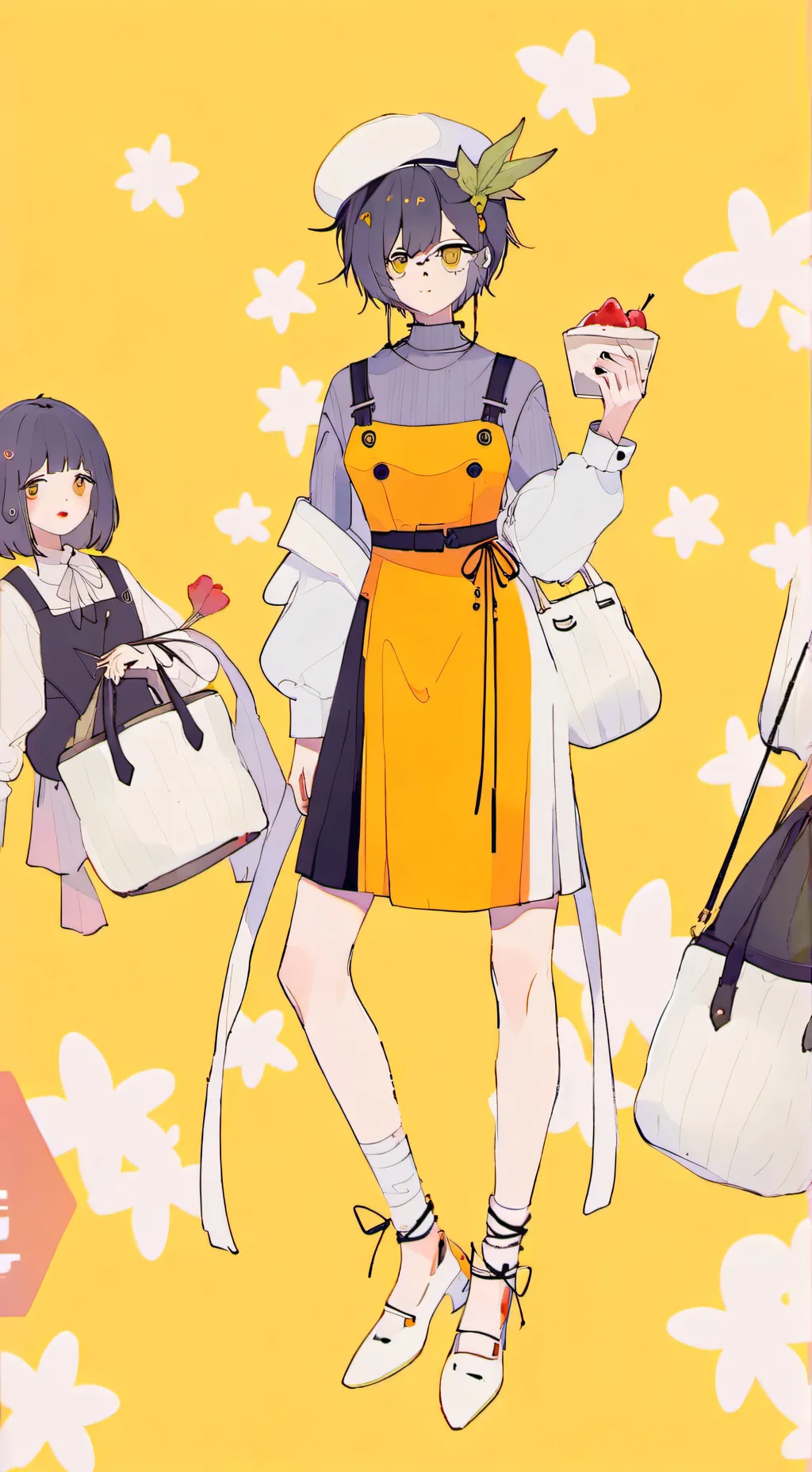 ai character: Dw but sad background