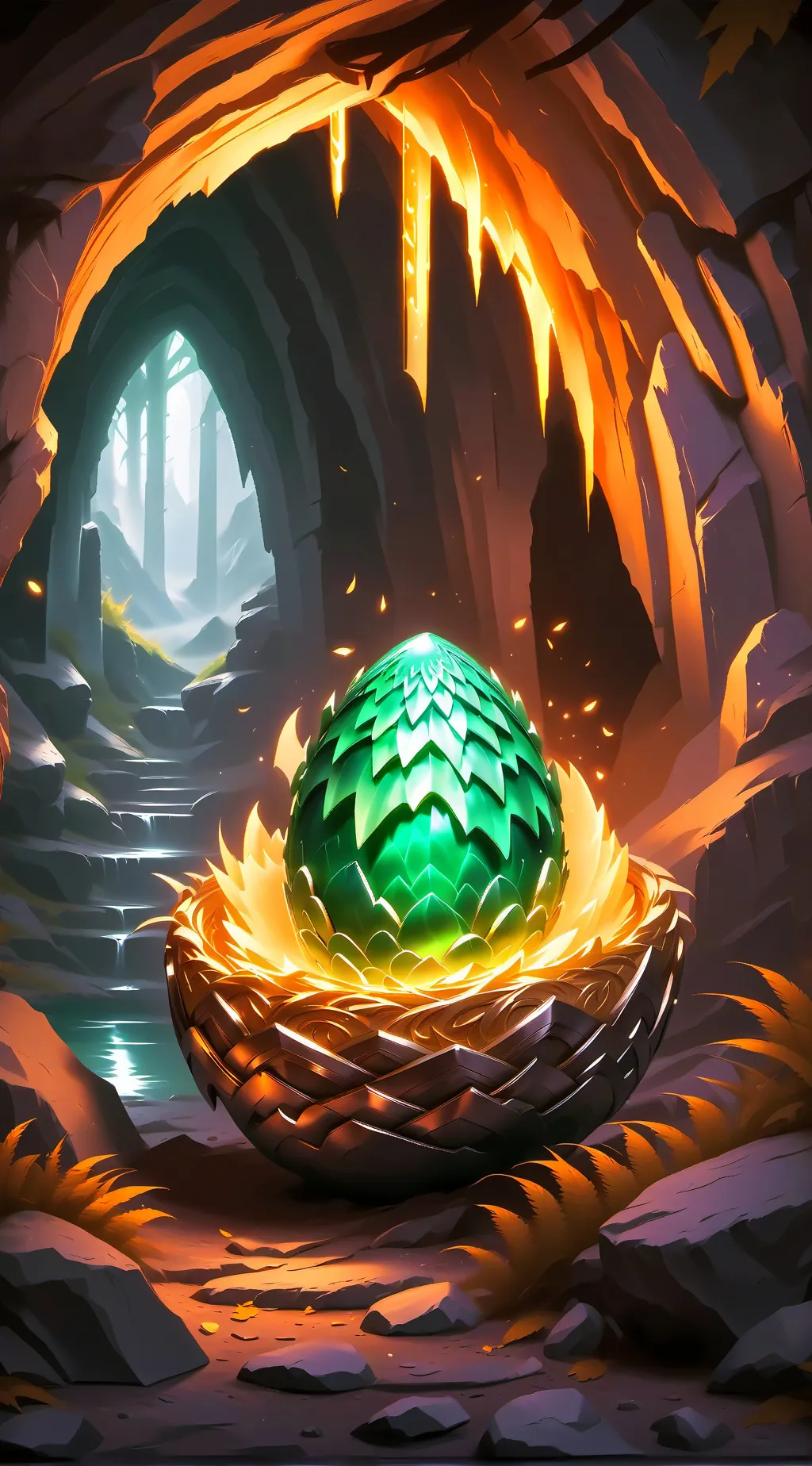 ai character: Dragon egg background