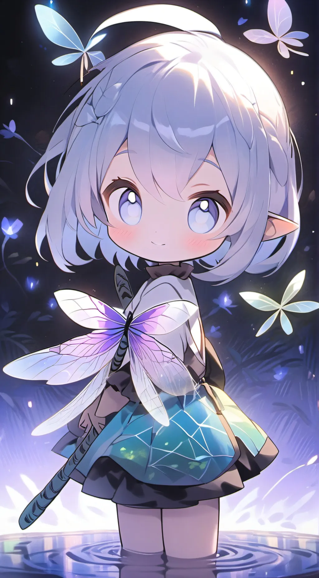 ai character: Maninha the Iridescent Spirit background