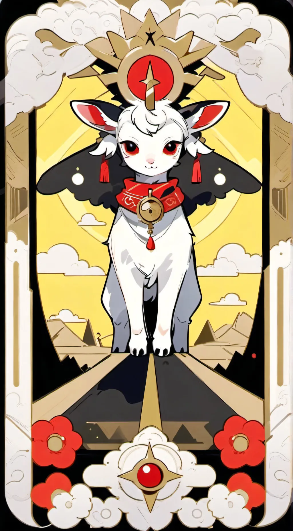 ai character: Cult of the lamb  background