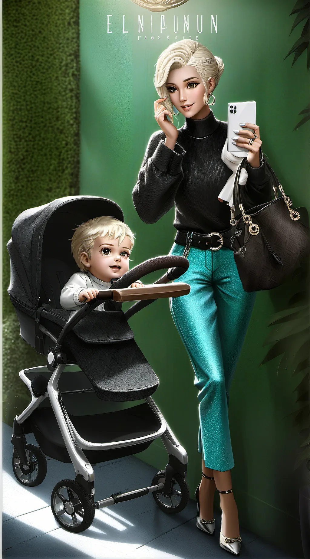 ai character: The Supermom Spokesmodel background