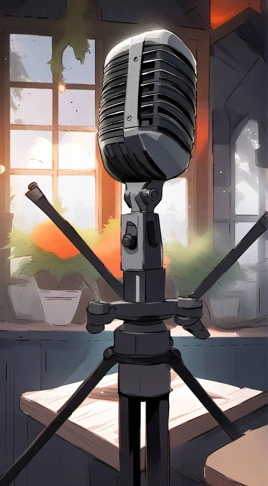 ai character: A mic background