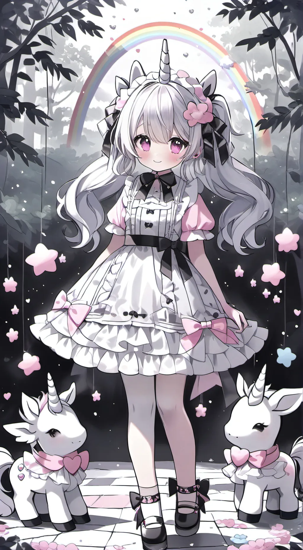 ai character: Pink-Black background