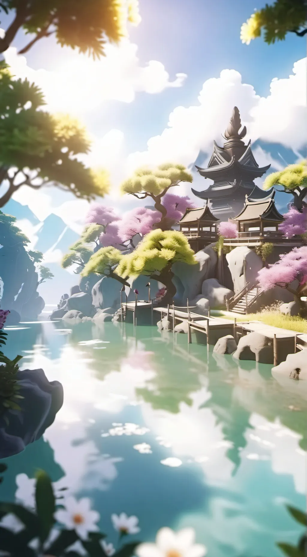 ai character: The gods temple  background