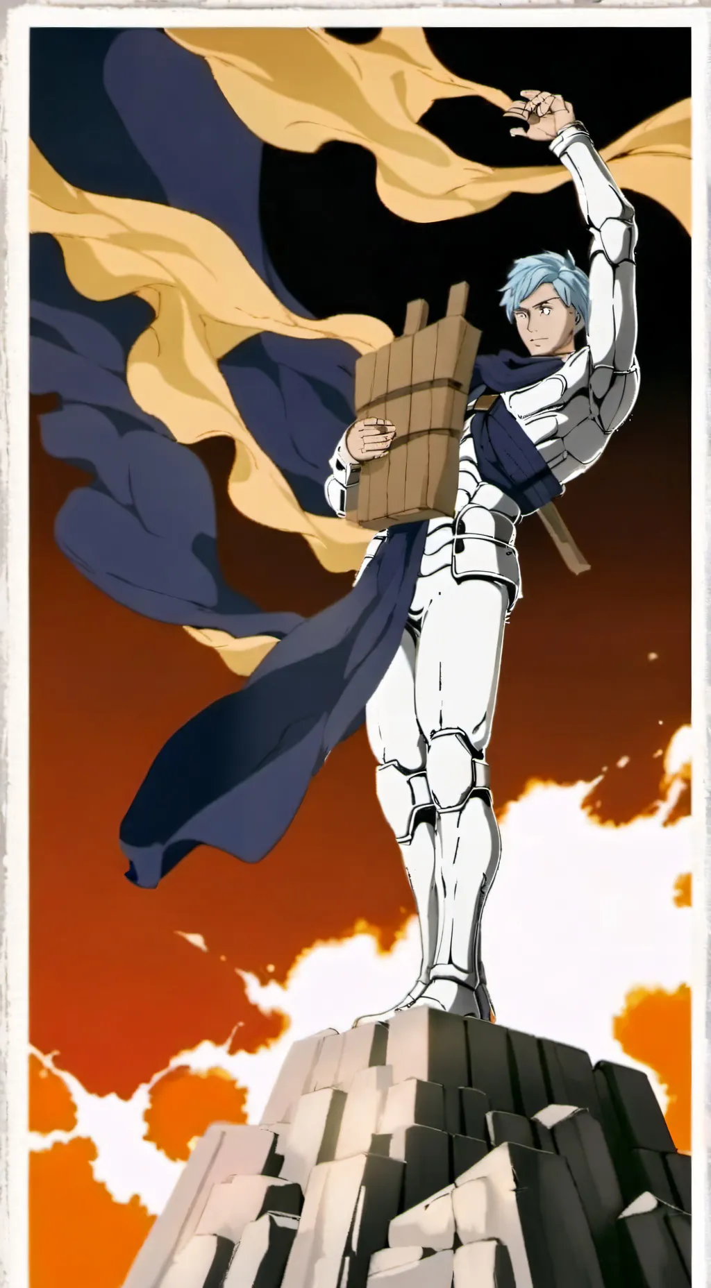 ai character: giant in the rocks background