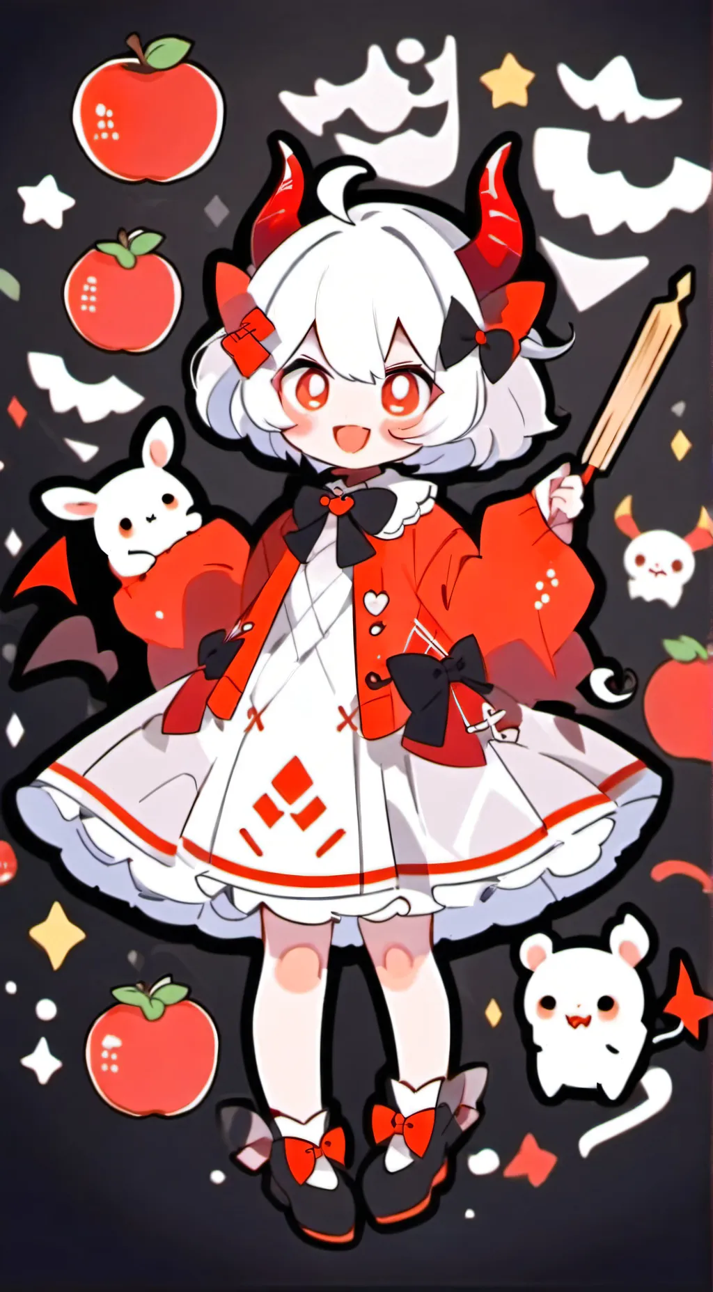 ai character: candy apple cookie background