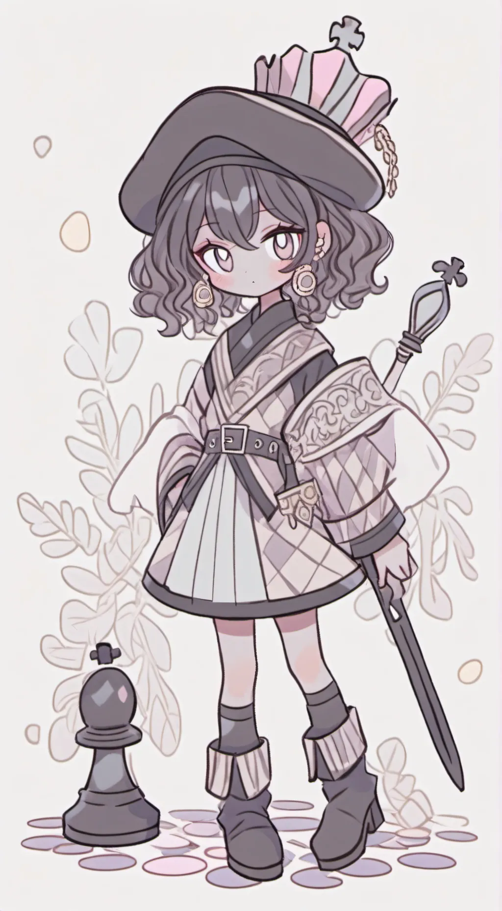 ai character: Black pawn background