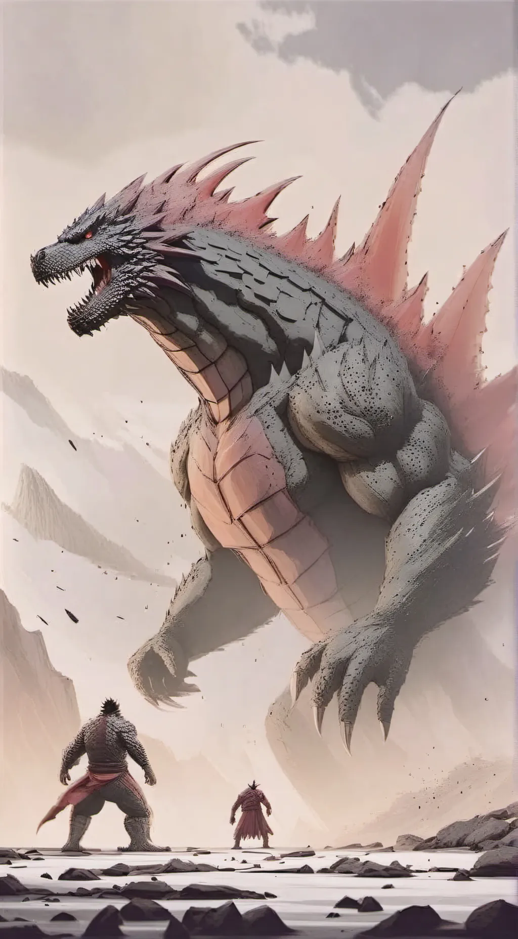 ai character: Godzillavsdestroya background