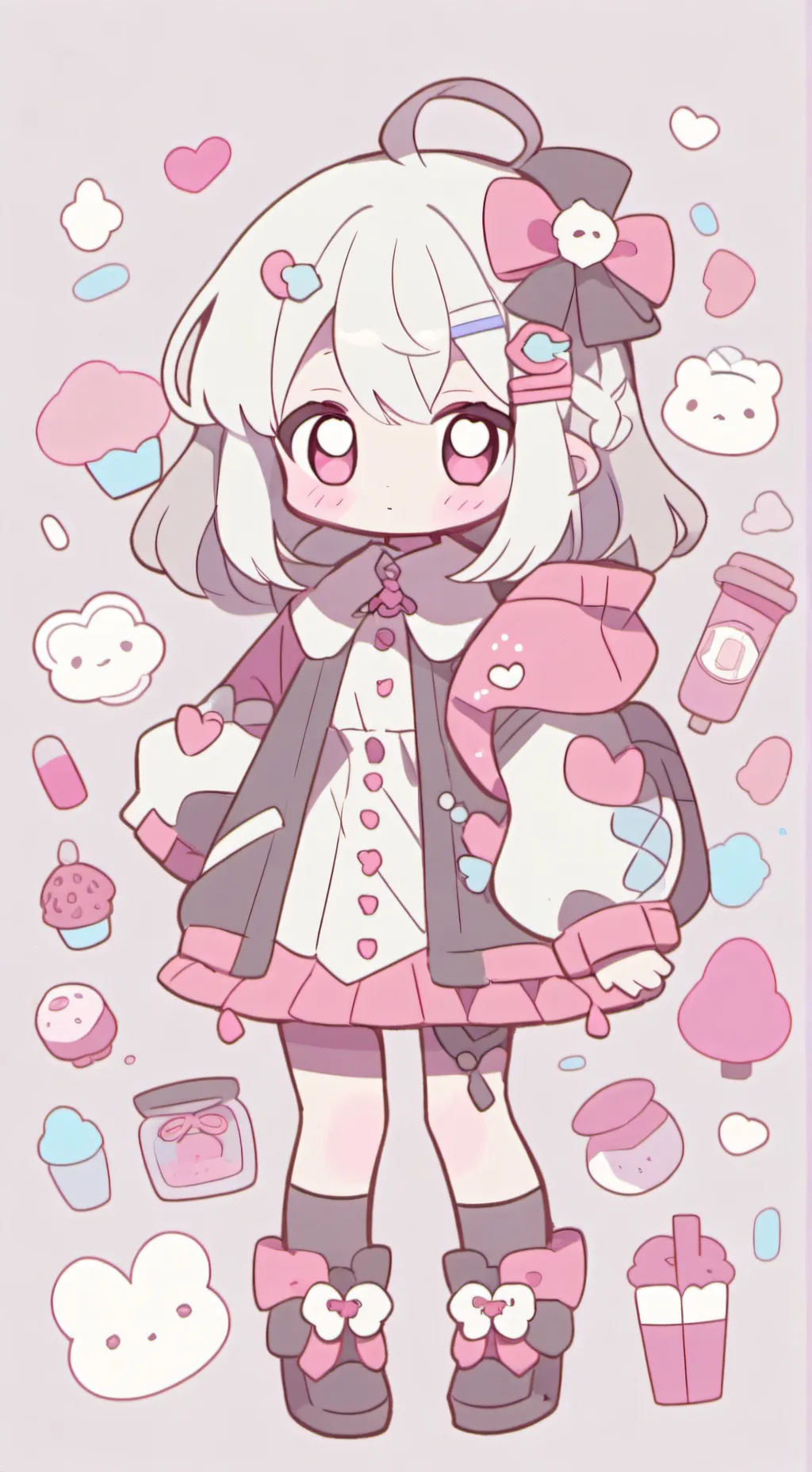 ai character: Spunk grey baby background