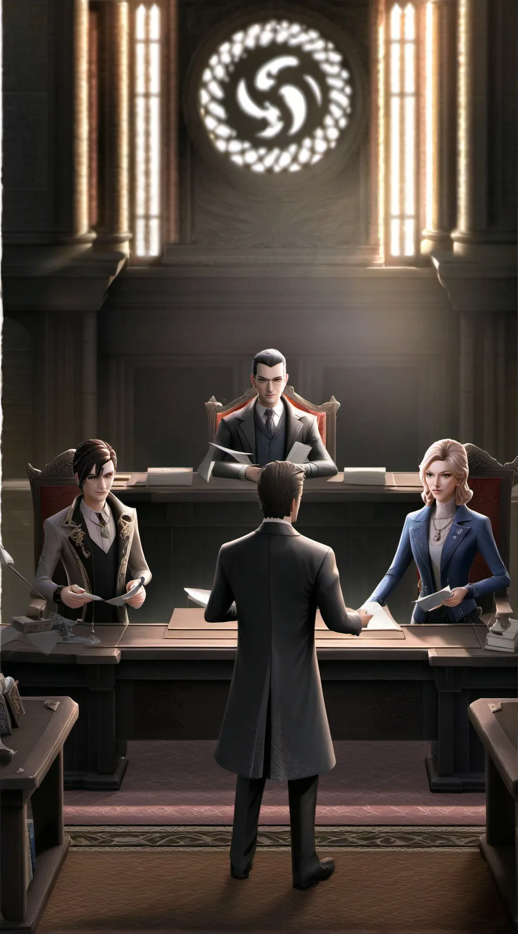 ai character: capitol assembly  background