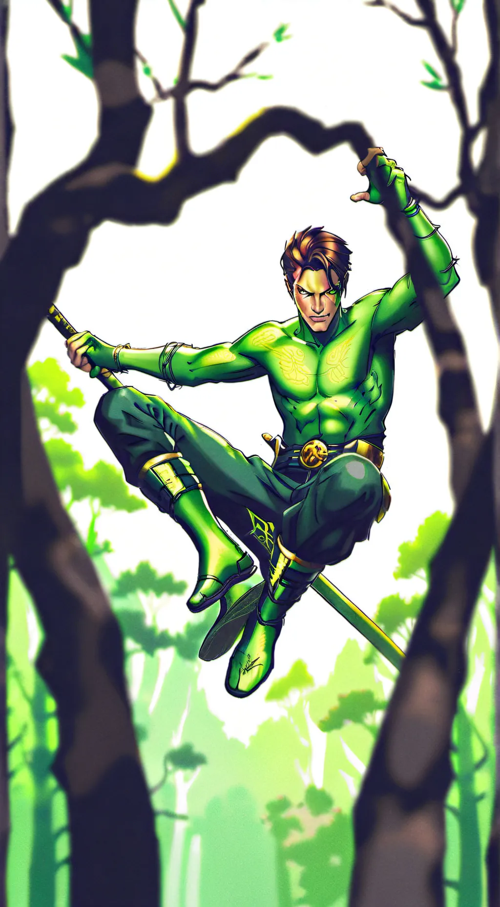 ai character: 🌀🟢Green Lantern🟢🌀 background