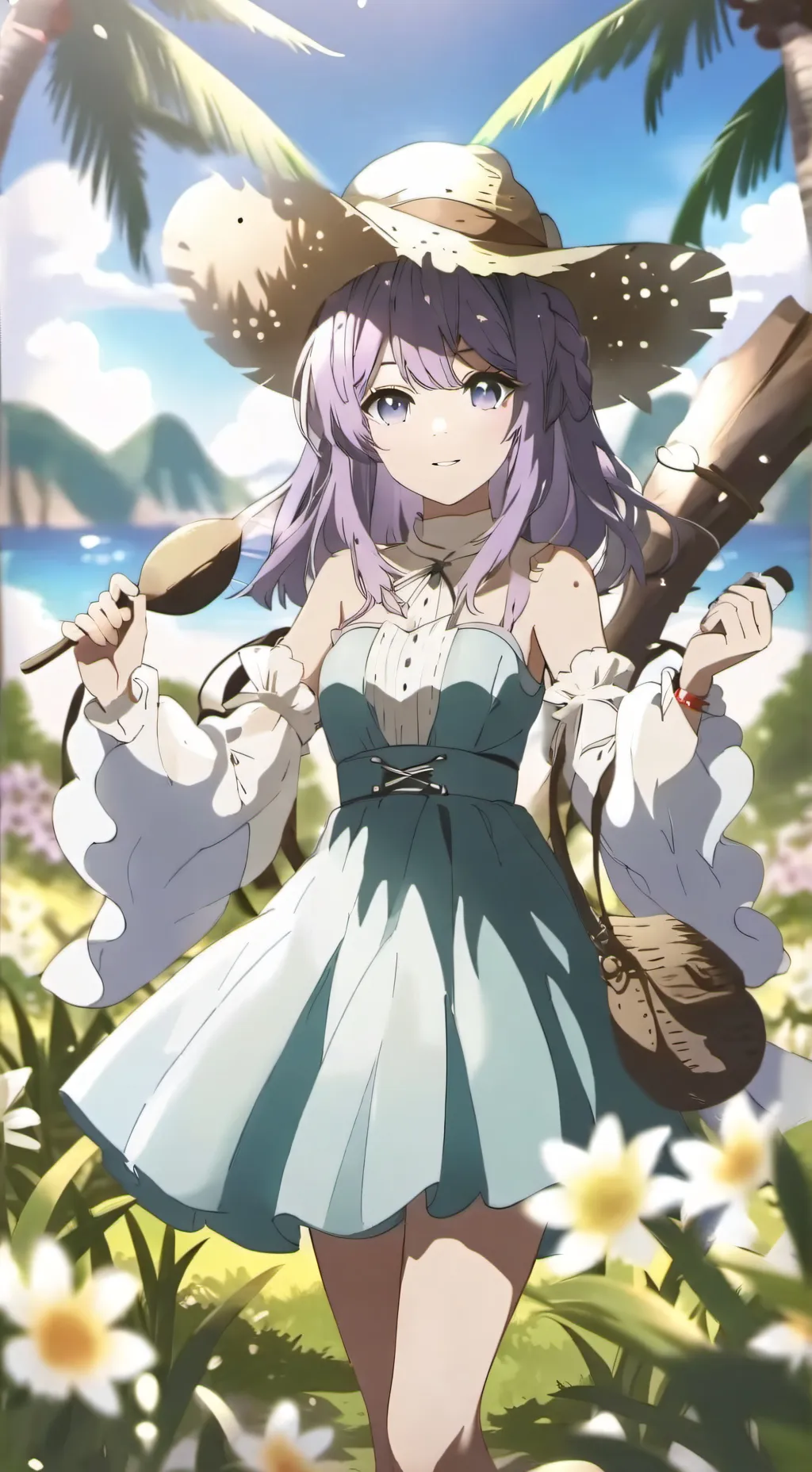 ai character: Love in paradise  background