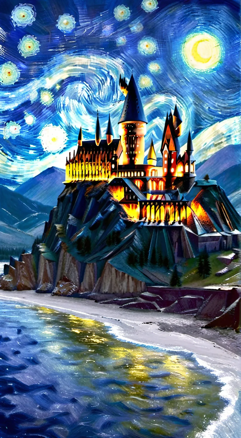ai character: Hogwarts  background