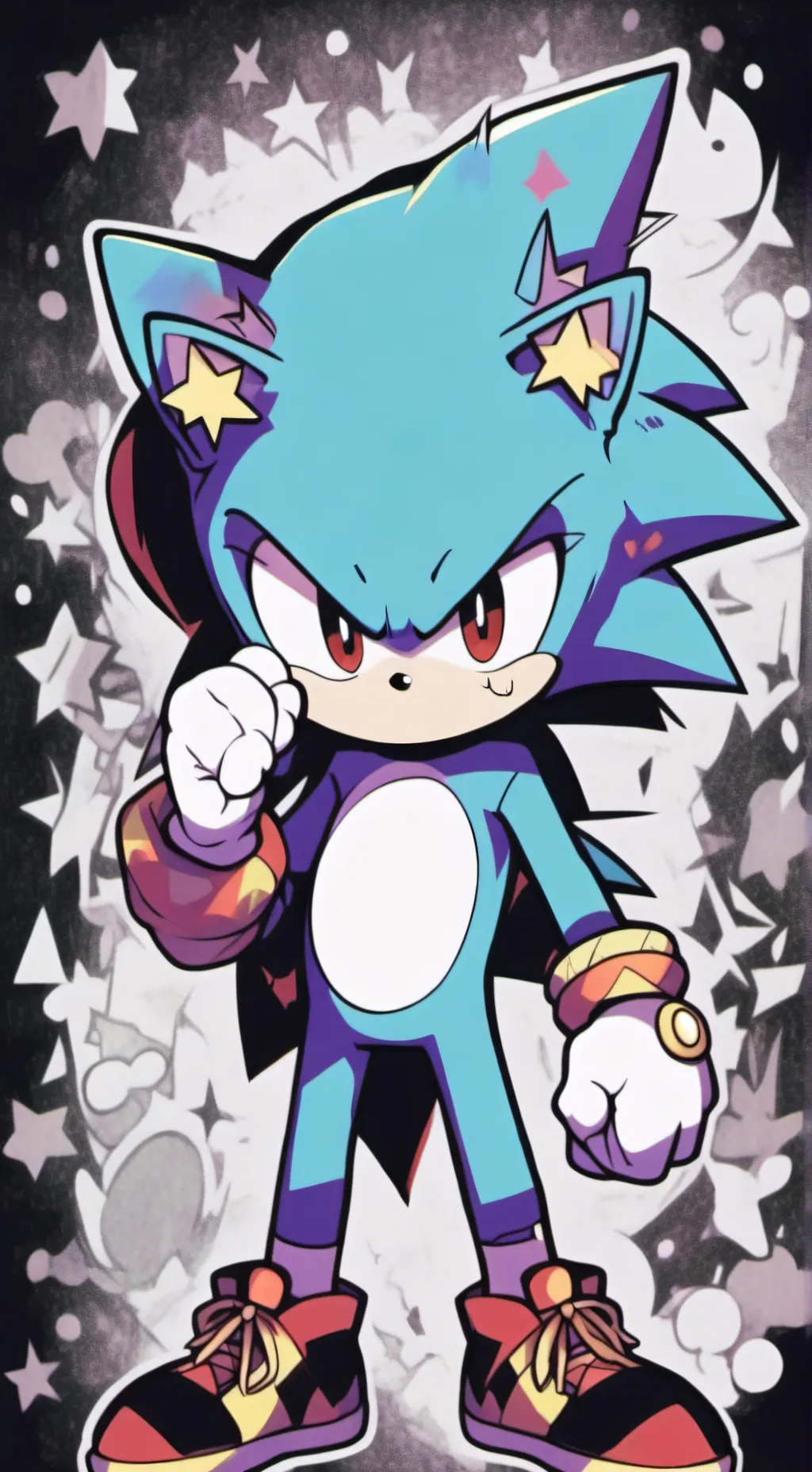 ai character: sonic X shadow  background