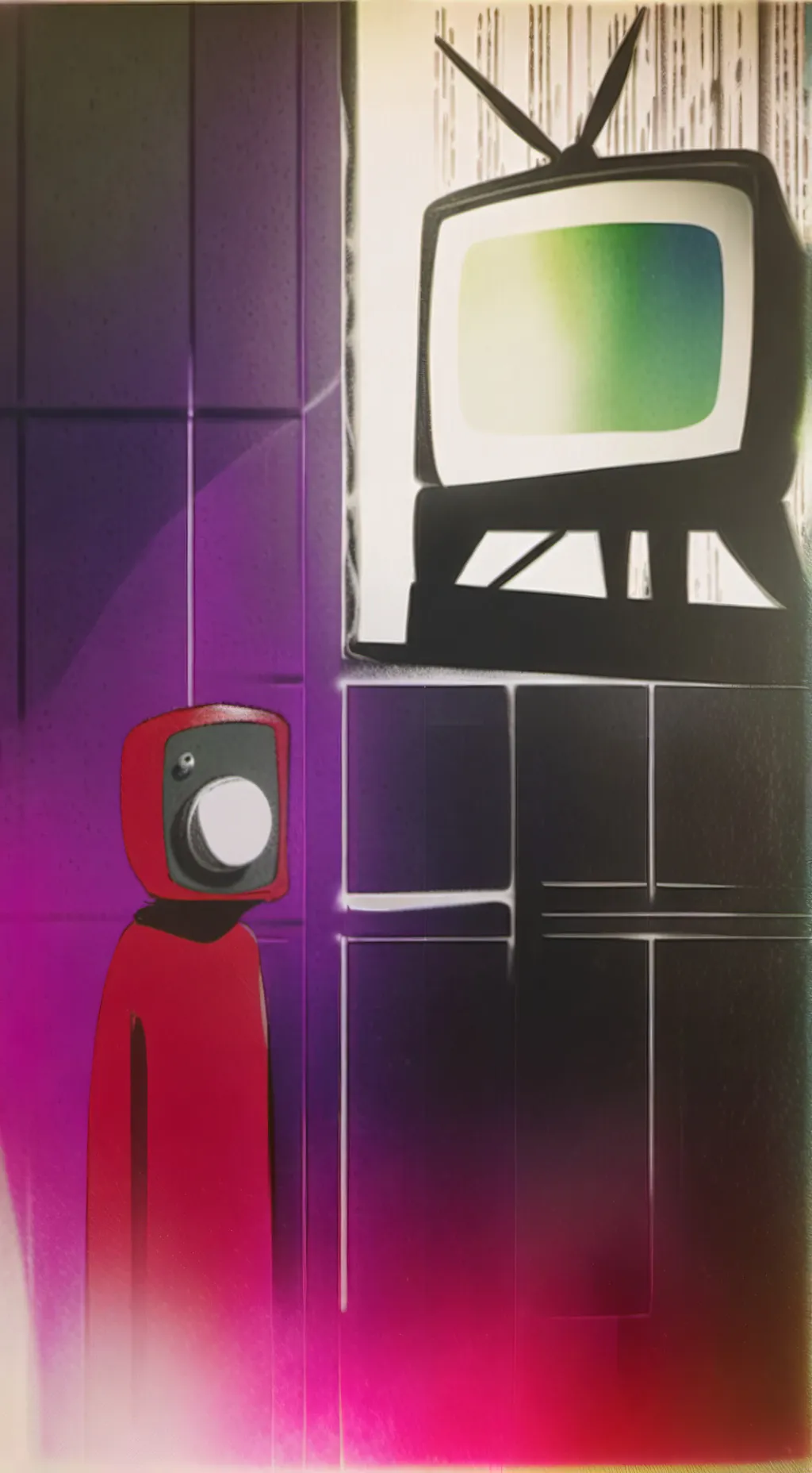 ai character: tv men cientista  background