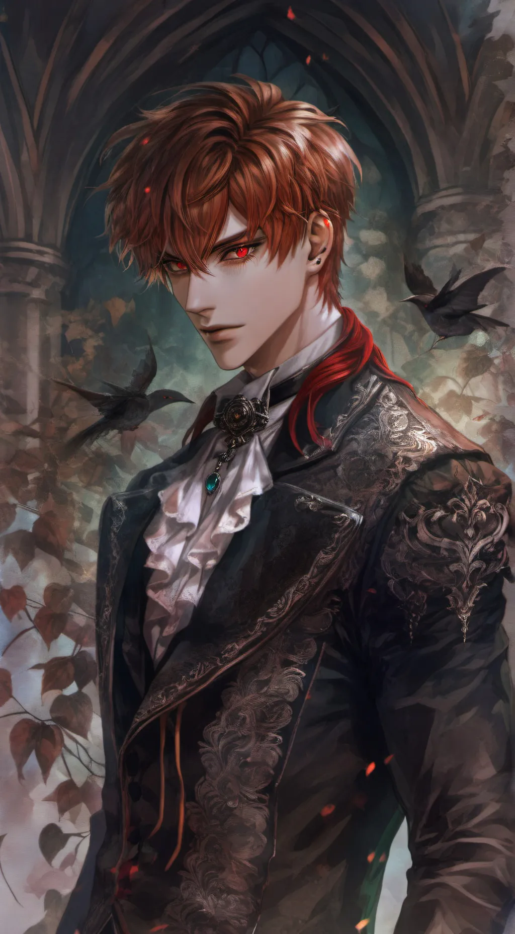 ai character: Carington Grey background